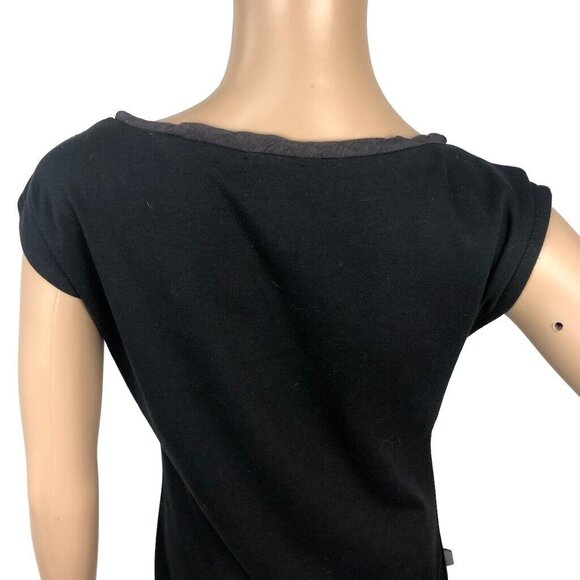 Lulumari‎ Boho Embroidered Shift Dress Size M Floral Sleeveless Mini Black Artsy - Picture 7 of 10